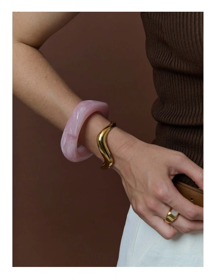 Lara Angular Bangle - Pink image 2