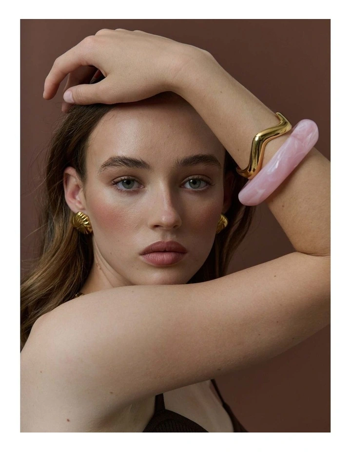 Lara Angular Bangle - Pink image 4