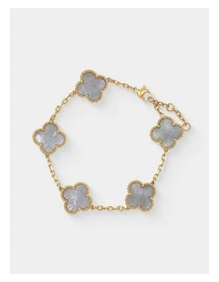 Charlotte Gold Clover Bracelet - Ash