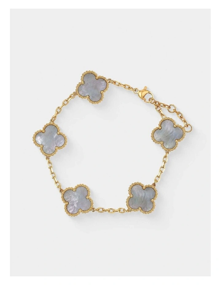 Charlotte Gold Clover Bracelet - Ash image 1