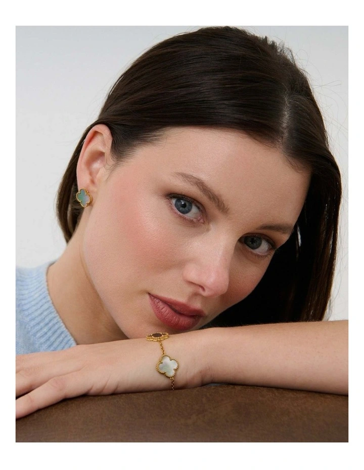 Charlotte Gold Clover Bracelet - Ash image 3