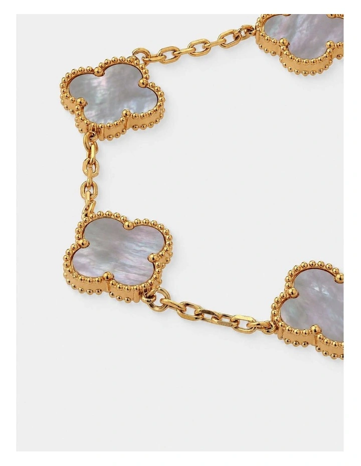 Charlotte Gold Clover Bracelet - Ash image 4