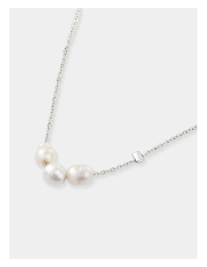 Trio Pearl Necklace - Silver Plated image 1