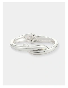 Mia Interlock Twist Bangle - Sterling Silver Plated