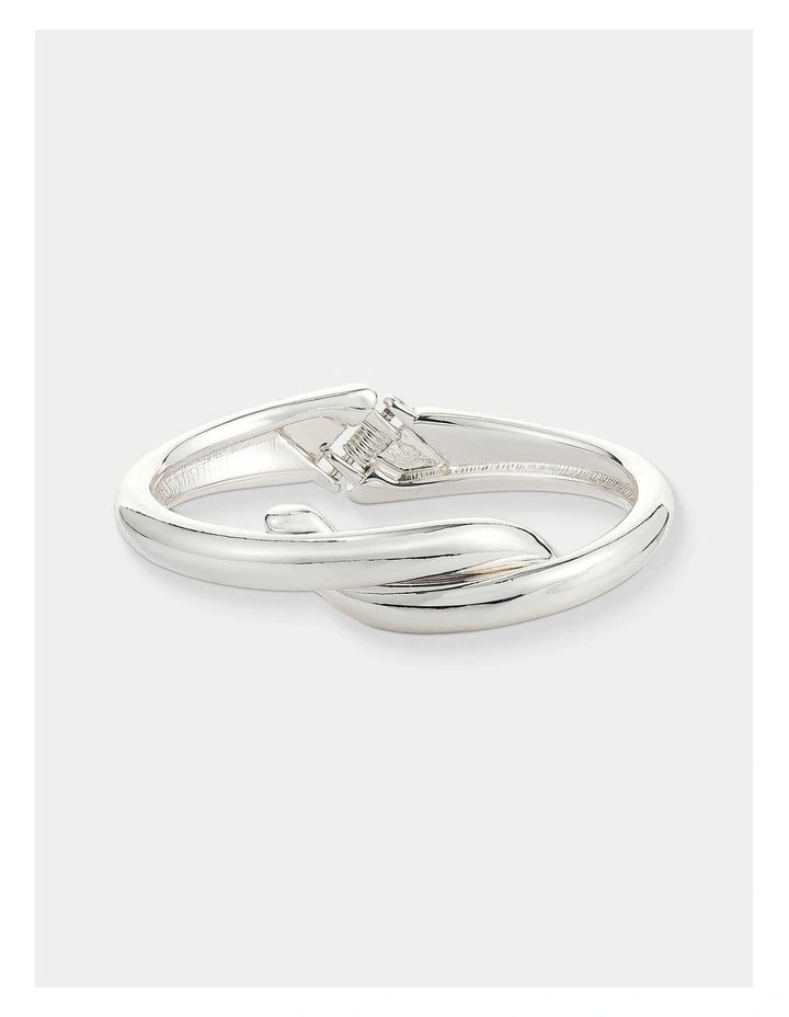 Mia Interlock Twist Bangle - Sterling Silver Plated image 1