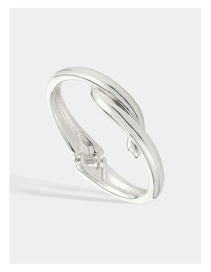Mia Interlock Twist Bangle - Sterling Silver Plated image 3