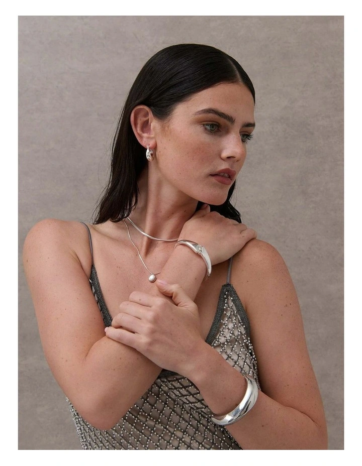 Mia Interlock Twist Bangle - Sterling Silver Plated image 4