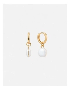 Marla Enamel Drop Earrings - White