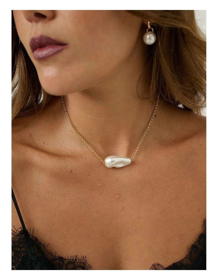 Seala Organic Pearl Choker - 18K Gold Plated image 2