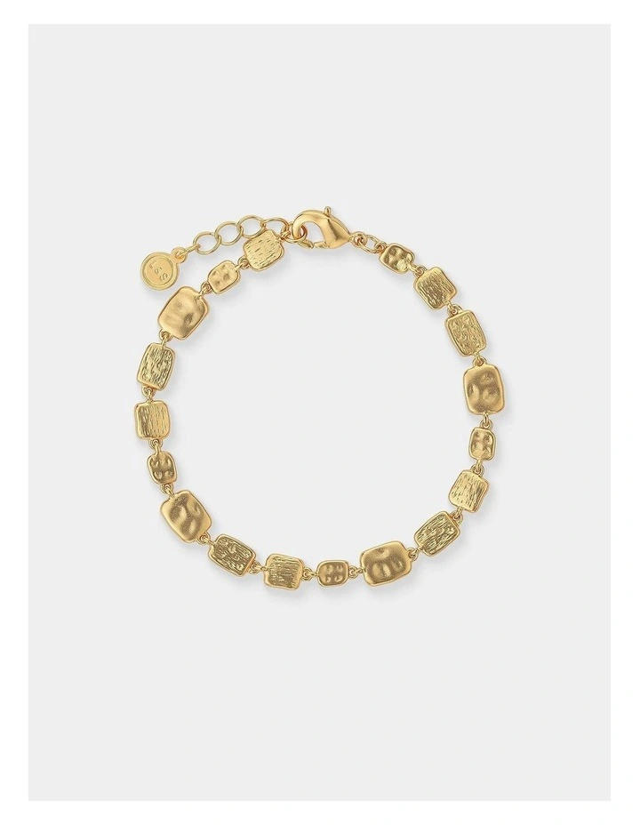 Hammered Plate Bracelet - 18K Gold Plated image 1