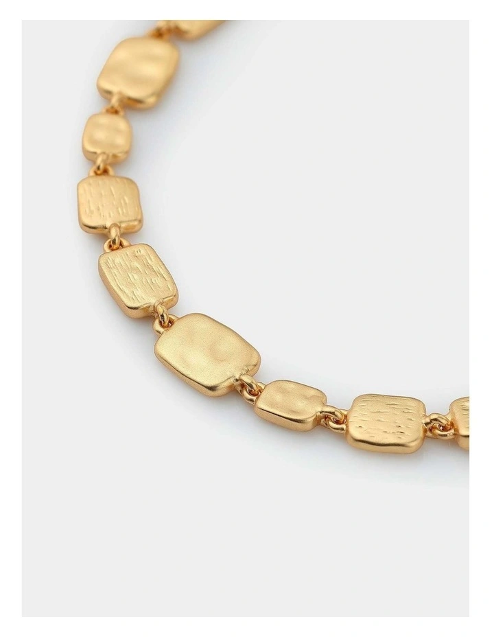 Hammered Plate Bracelet - 18K Gold Plated image 3