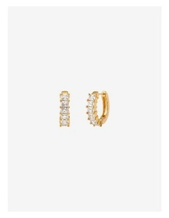 Jazzlyn Diamante Huggie Earrings - Large