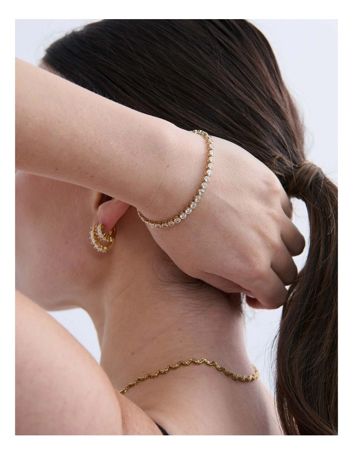 Jazzlyn Diamante Huggie Earrings - Large image 4