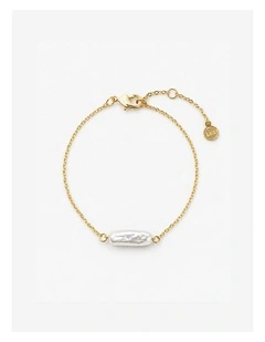 Orbit Baroque Pearl Bracelet - Gold