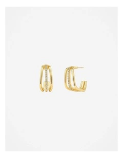 Ramona Triple Pave Hoop Earrings