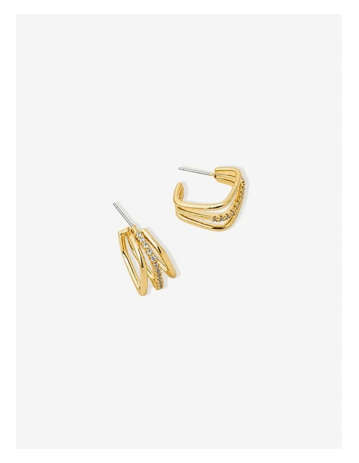 Ramona Triple Pave Hoop Earrings image 3