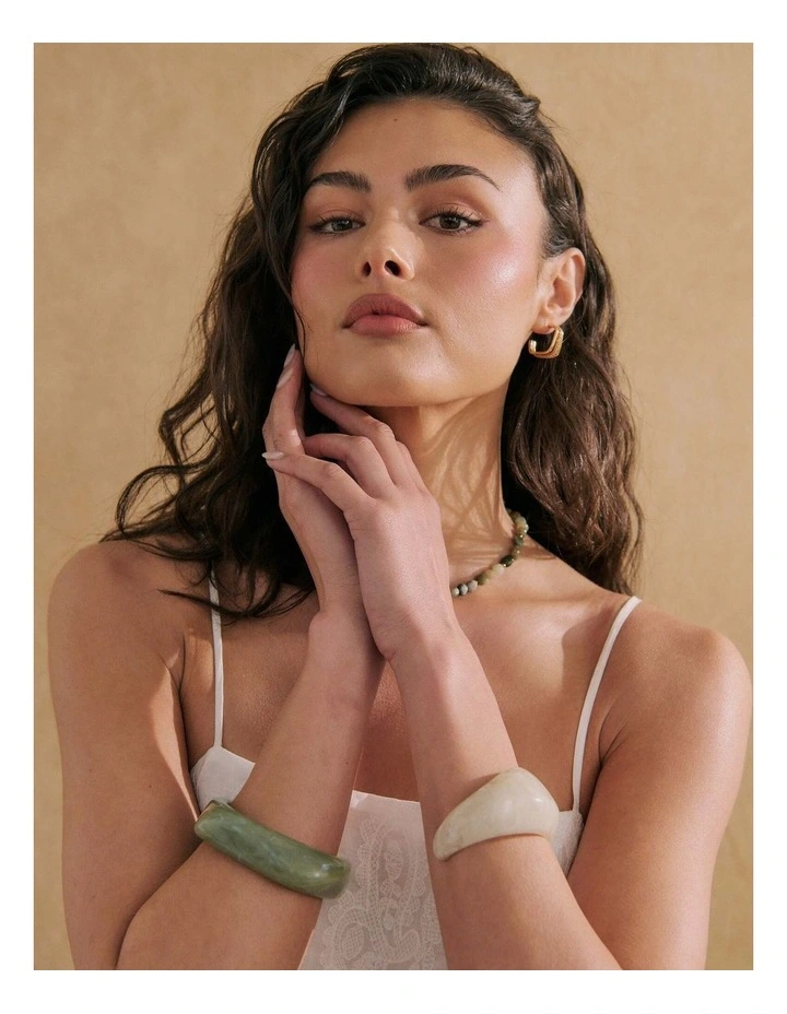 Ramona Triple Pave Hoop Earrings image 4