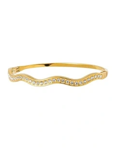 Olsen Wavy Pave Bangle - 18k Gold Plated