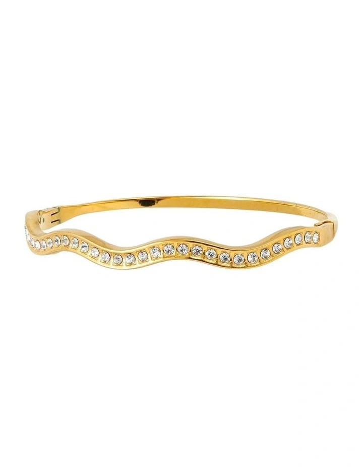 Olsen Wavy Pave Bangle - 18k Gold Plated image 1