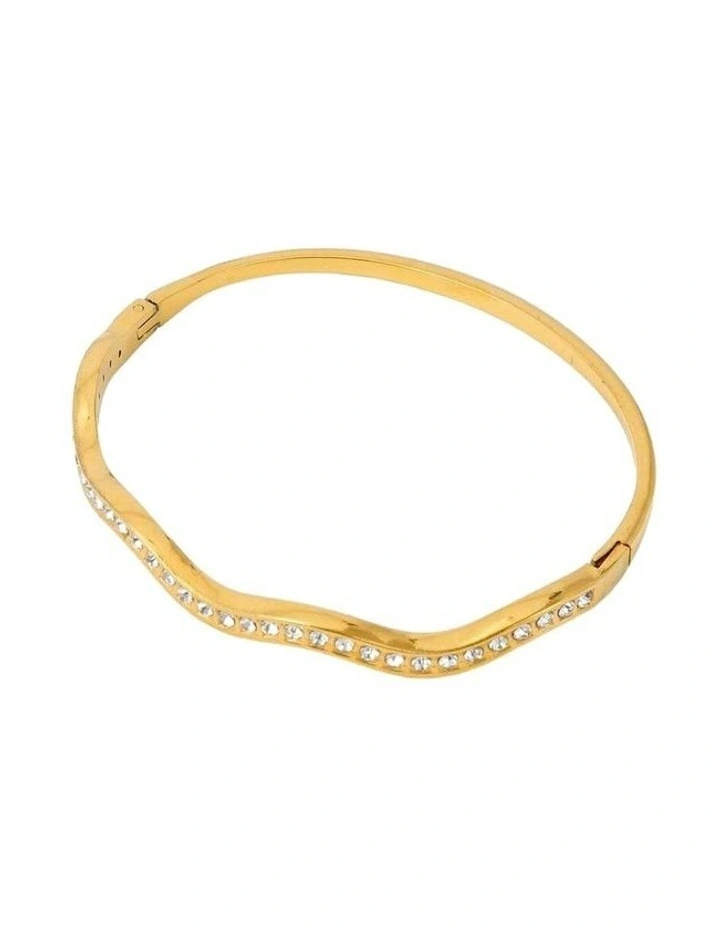 Olsen Wavy Pave Bangle - 18k Gold Plated image 3