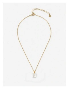 Square Pearl Pendant Necklace - 18k Gold Plated