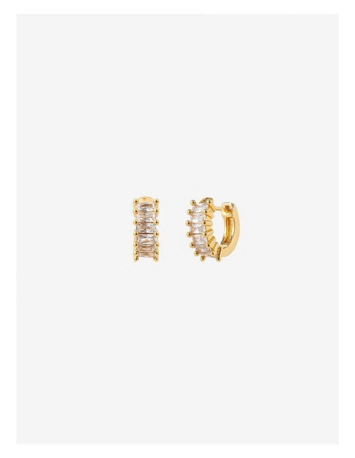 Jazzlyn Diamante Huggie Earrings - Small image 1