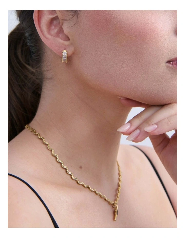 Jazzlyn Diamante Huggie Earrings - Small image 2