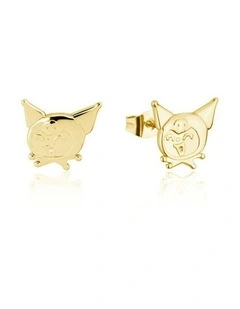 Couture Kingdom Sanrio Precious Metal Kuromi Fashion Women Stud Earrings Gold