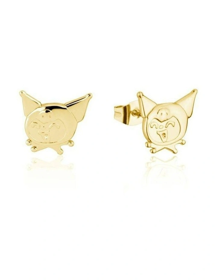Couture Kingdom Sanrio Precious Metal Kuromi Fashion Women Stud Earrings Gold image 1