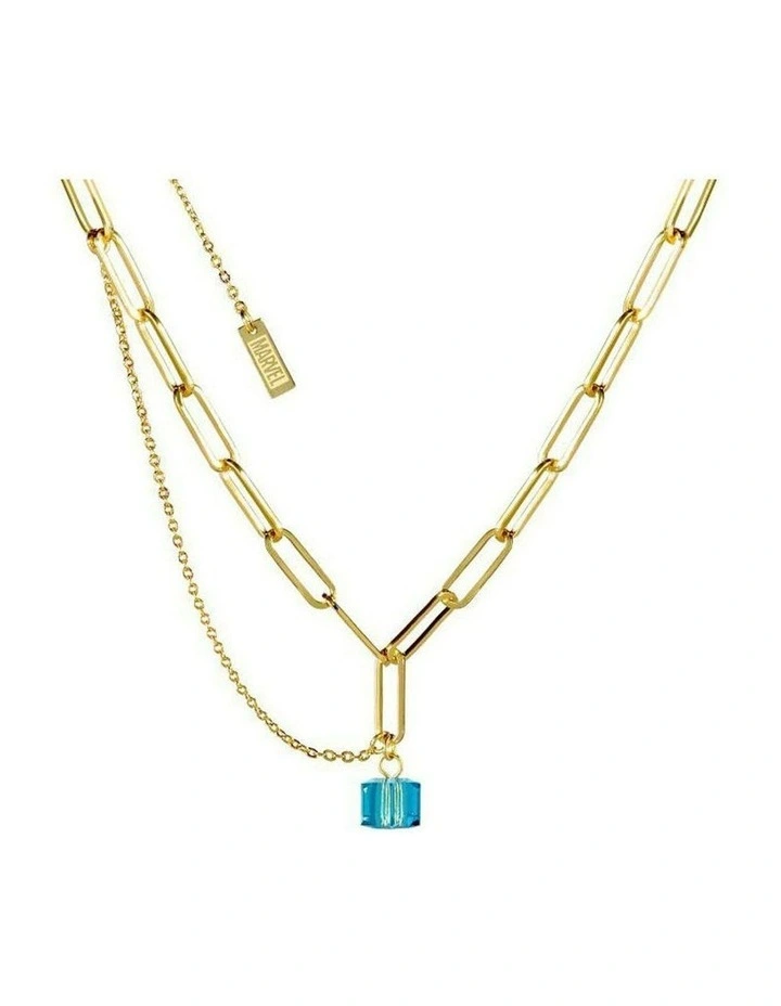 Couture Kingdom Marvel Tesseract Alternate Timeline Crystal Necklace Gold image 1