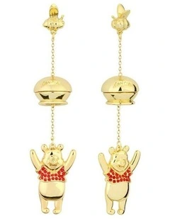 Couture Kingdom Disney Winnie The Pooh Honey Pot Drop Earrings 80mm Gold