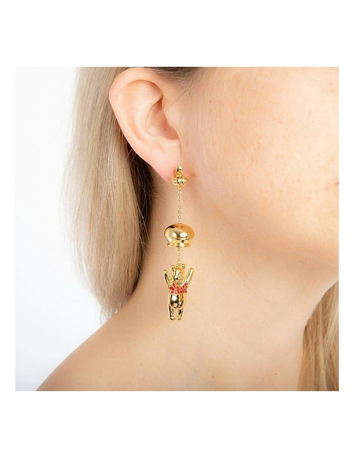 Couture Kingdom Disney Winnie The Pooh Honey Pot Drop Earrings 80mm Gold image 3