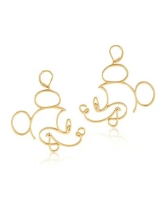 Couture Kingdom Disney Mickey Mouse Earrings Fashion Accessory 7cm Gold