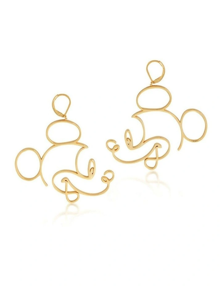 Couture Kingdom Disney Mickey Mouse Earrings Fashion Accessory 7cm Gold image 1