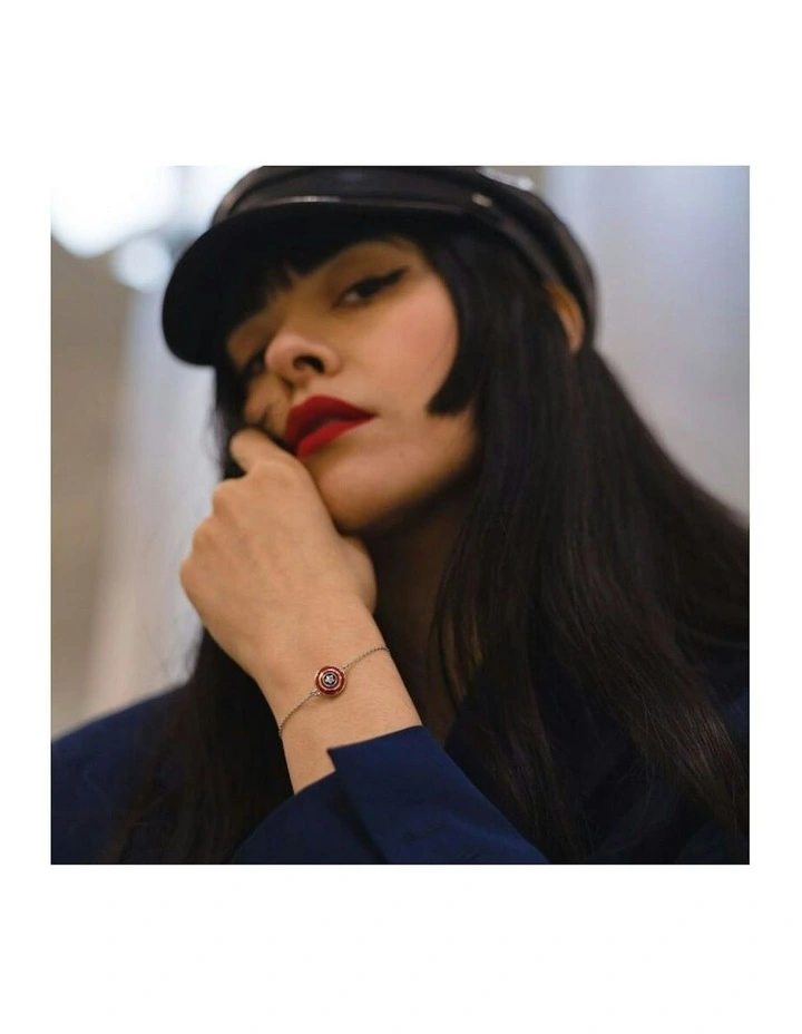 Couture Kingdom Sterling Silver Marvel Captain America Enamel Bracelet Silver image 3