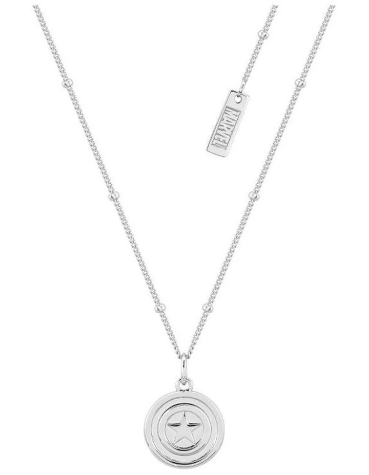 Couture Kingdom 925 Sterling Silver Marvel Captain America Necklace Silver image 1