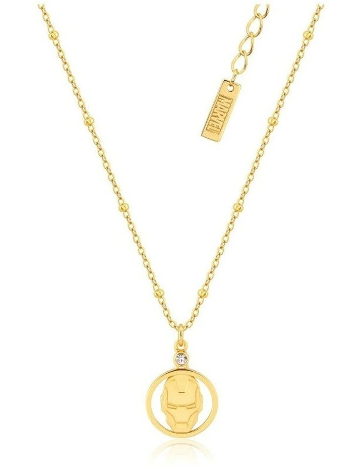 Couture Kingdom 925 Sterling Silver Marvel Iron Man Fashion Necklace Gold image 1