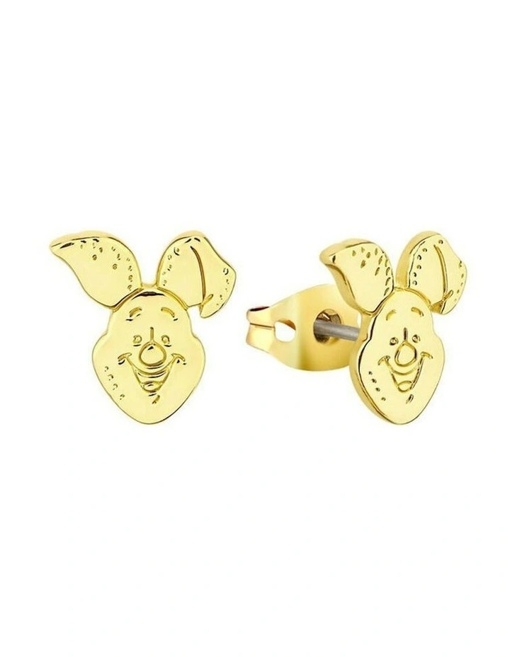 Couture Kingdom Disney Winnie The Pooh Piglet Stud Fashion Earrings 10mm Gold image 1