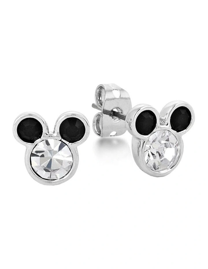 Couture Kingdom Disney Mickey Mouse Crystal Stud Earrings 8mm Accessory Silver image 1