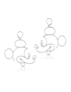 Couture Kingdom Disney Mickey Mouse Earrings Fashion Accessory 7cm Silver