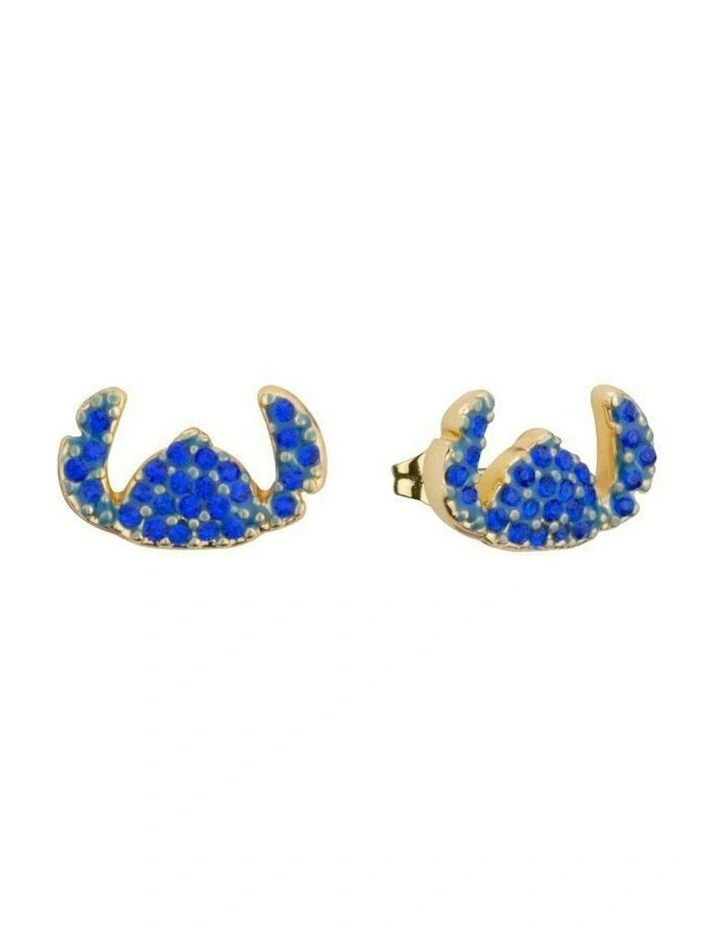 Couture Kingdom Disney Lilo & Stitch Crystal Silhouette Stud Earrings Gold image 1