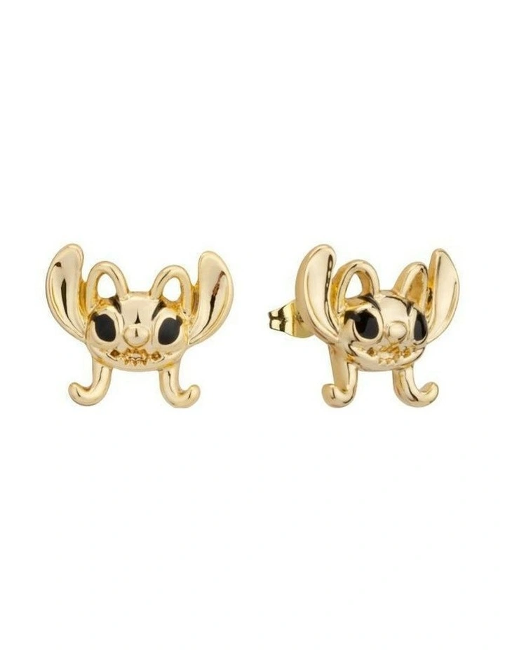 Couture Kingdom Disney Lilo and Stitch Angel Stud Fashion Earrings Gold image 1