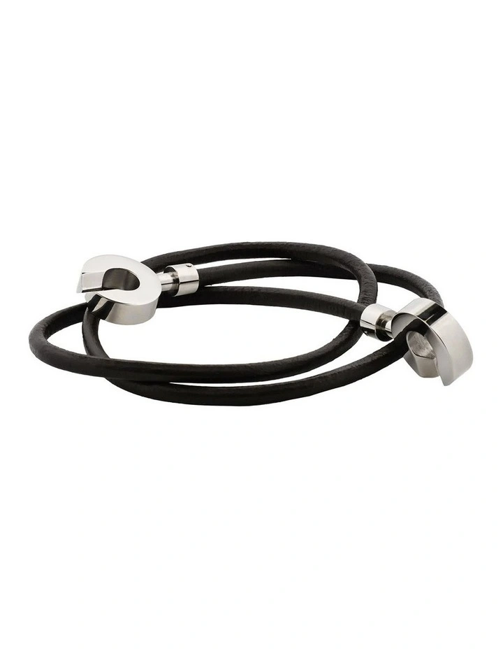 Stainless Steel & Brown Leather Necklace image 4