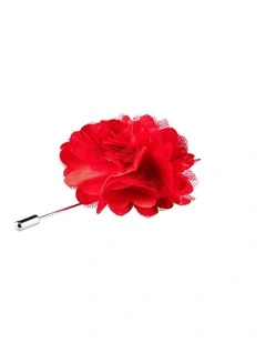 Red Flower Lapel Pin