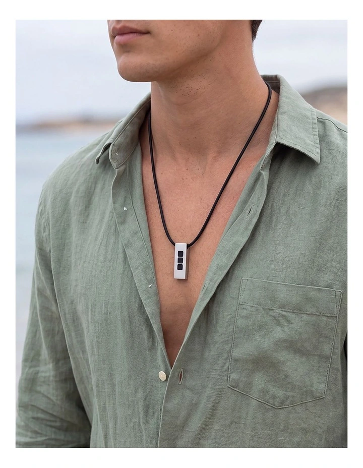 Stainless Steel Black Pendant Chain image 2