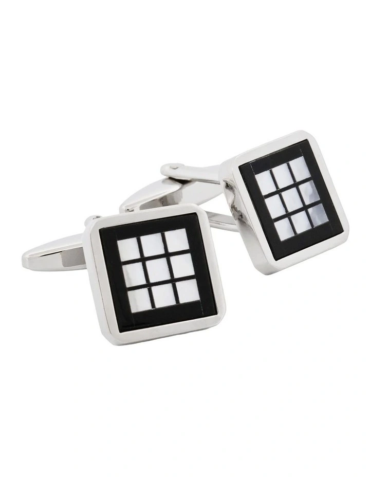 Black Onyx & White Mother of Pearl Cufflinks image 2