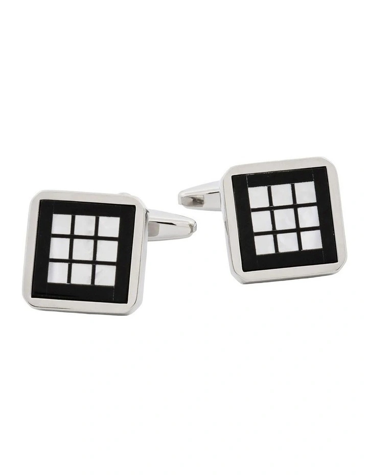 Black Onyx & White Mother of Pearl Cufflinks image 4