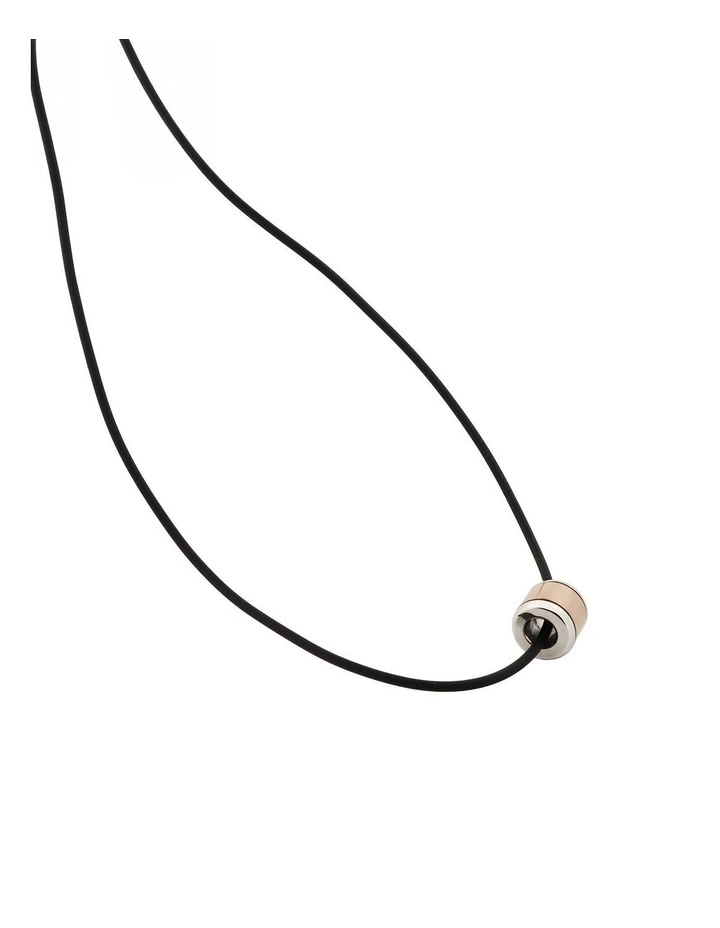 Stainless Steel &Ion Plated Rose Gold Pendant & Rubber Chain image 3