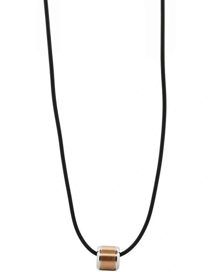 Stainless Steel &Ion Plated Rose Gold Pendant & Rubber Chain image 5