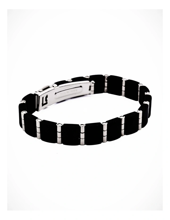 Stainless Steel & Black Rubber Link image 4
